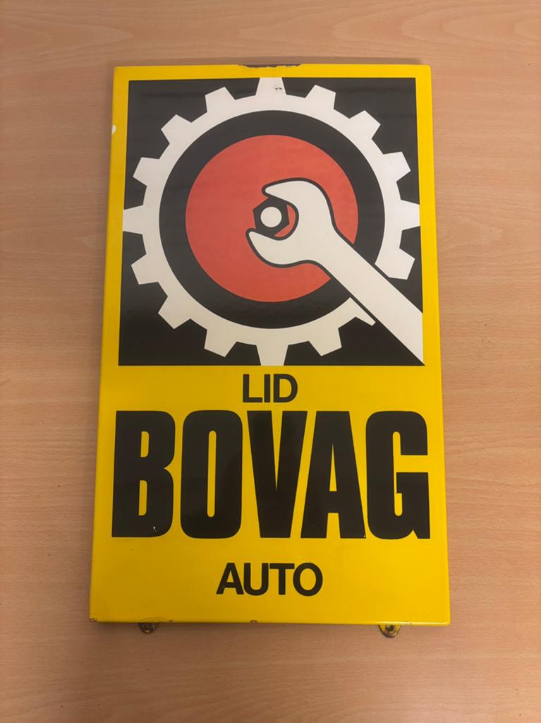 Emaille bord Bovag auto, Verzamelen, Merken en Reclamevoorwerpen, Ophalen of Verzenden, Zo goed als nieuw, Reclamebord