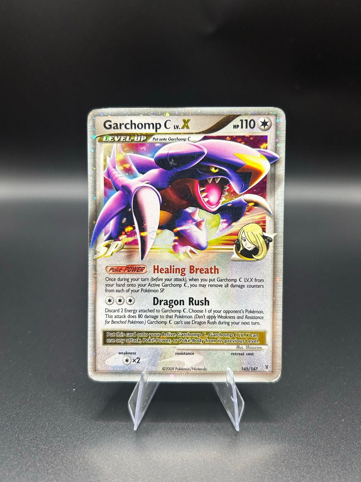 Garchomp C. Lv.X Pokémon kaart (145/147) - Lichte whitening, Ophalen of Verzenden, Gebruikt, Losse kaart