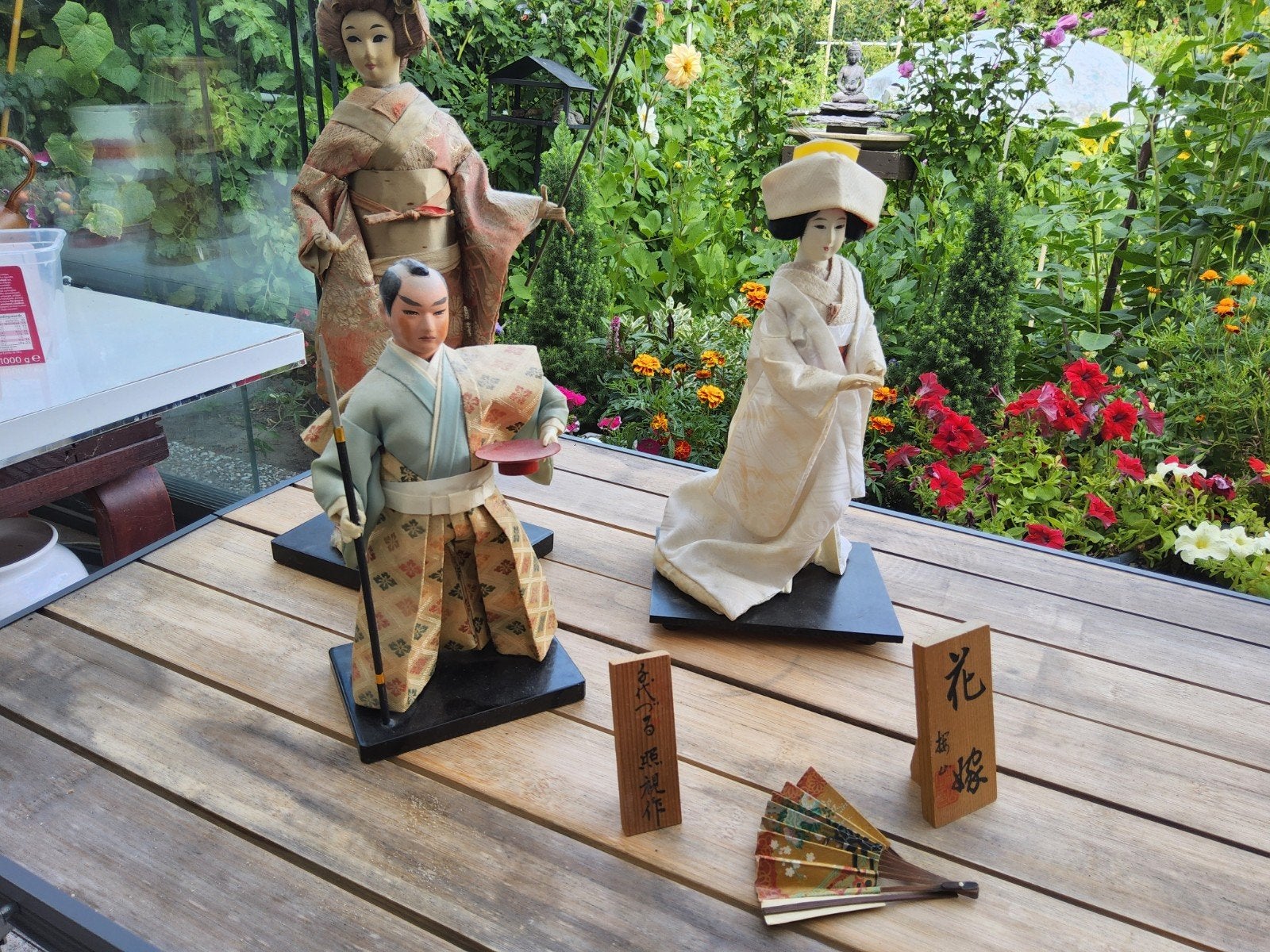 Set van 3 Japanse poppen - Kimono en Samurai, Antiek en Kunst, Textiel, Handgemaakt, Ophalen of Verzenden, Japan