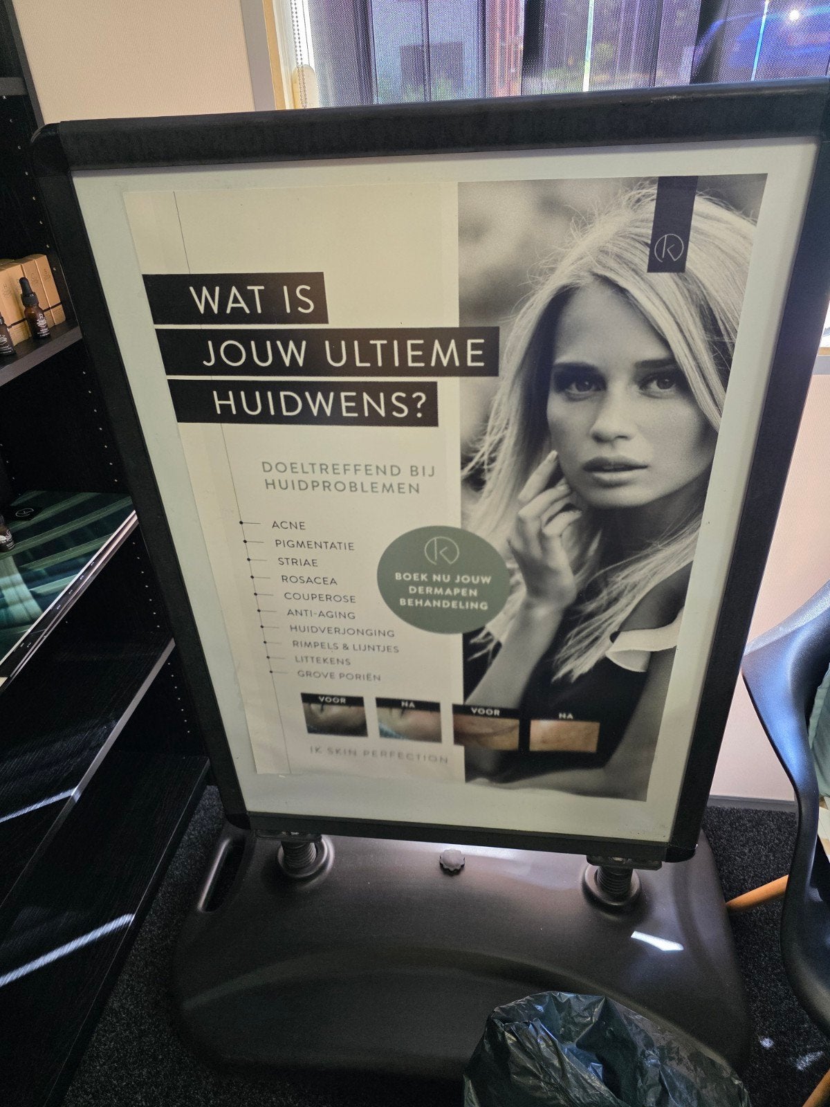 gratis reclame bord, Ophalen