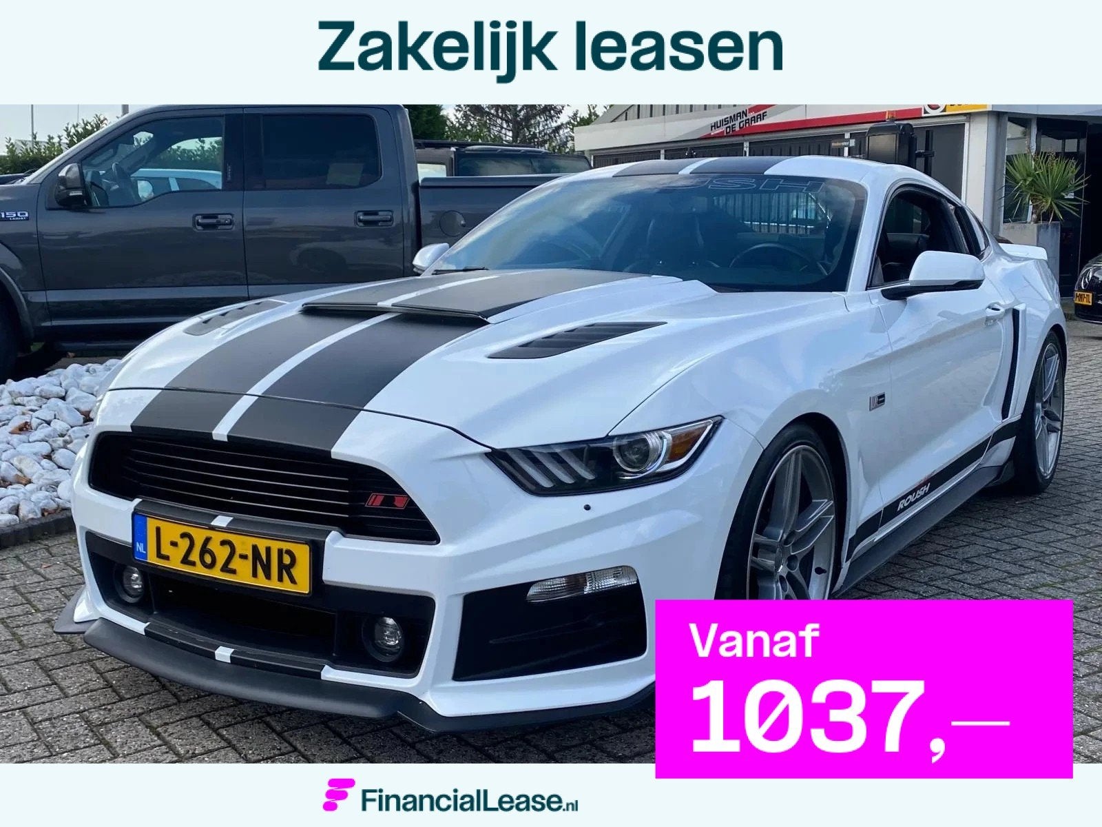 Ford Mustang 5.0 V8 GT Roush Stage 2 Wit 2015 Handgeschakeld, 4 stoelen, Wit, Leder, Bedrijf