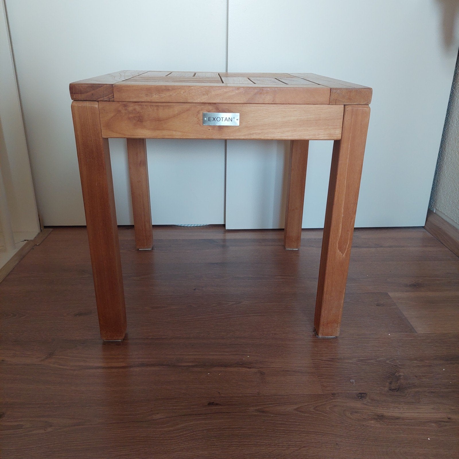Bijzettafeltje van het merk Exotan, Ophalen, 25 tot 50 cm, Rond, Teakhout
