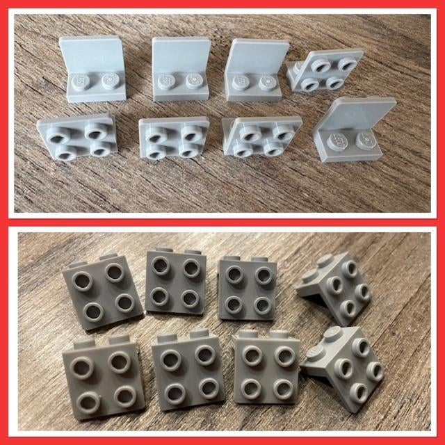 8x lego hoekplaat, beugel  licht grijs, 2 soorten (zie foto), Ophalen of Verzenden, Nieuw, Losse stenen, Lego