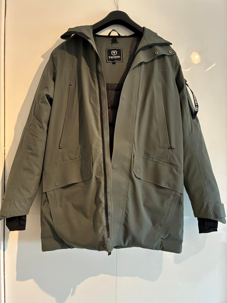 Tenson Green parka of winter jas mt.M, Ophalen of Verzenden, Zo goed als nieuw, Maat 48/50 (M), Groen