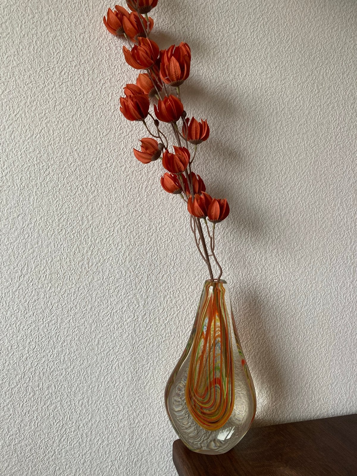 Crate & Barrel Murano Stijl Vaas - Wervelend Kleurenpalet, Ophalen of Verzenden