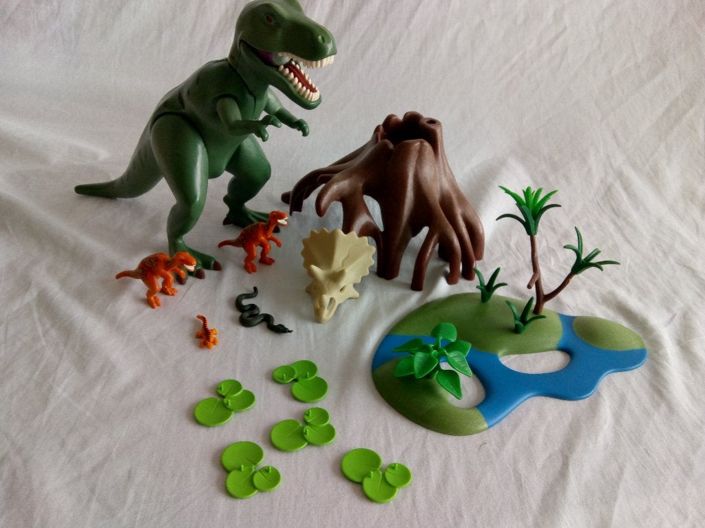 Playmobil set 4171 set 2 T-rex met velociraptors, Ophalen of Verzenden, Gebruikt