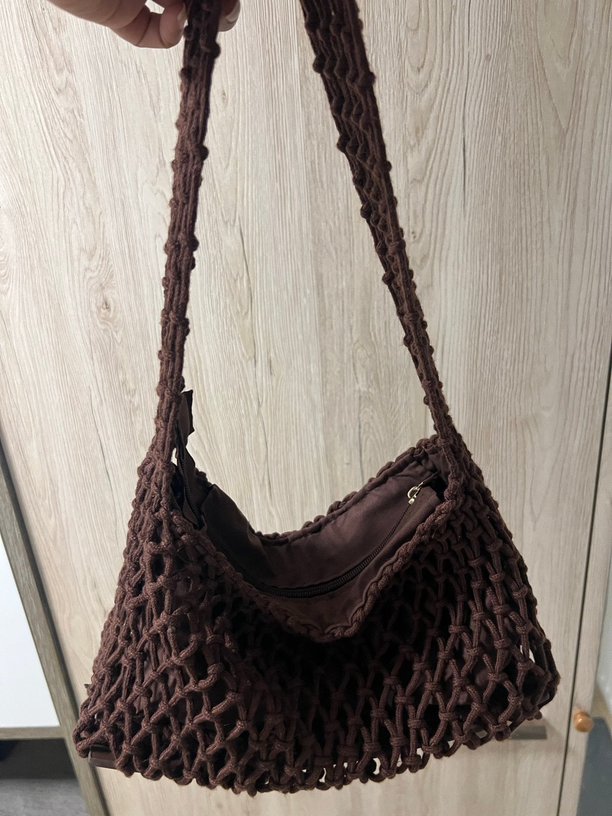 Primark Bruine Gehaakte Schoudertas, Ophalen of Verzenden, Gebruikt, Bruin, Schoudertasje