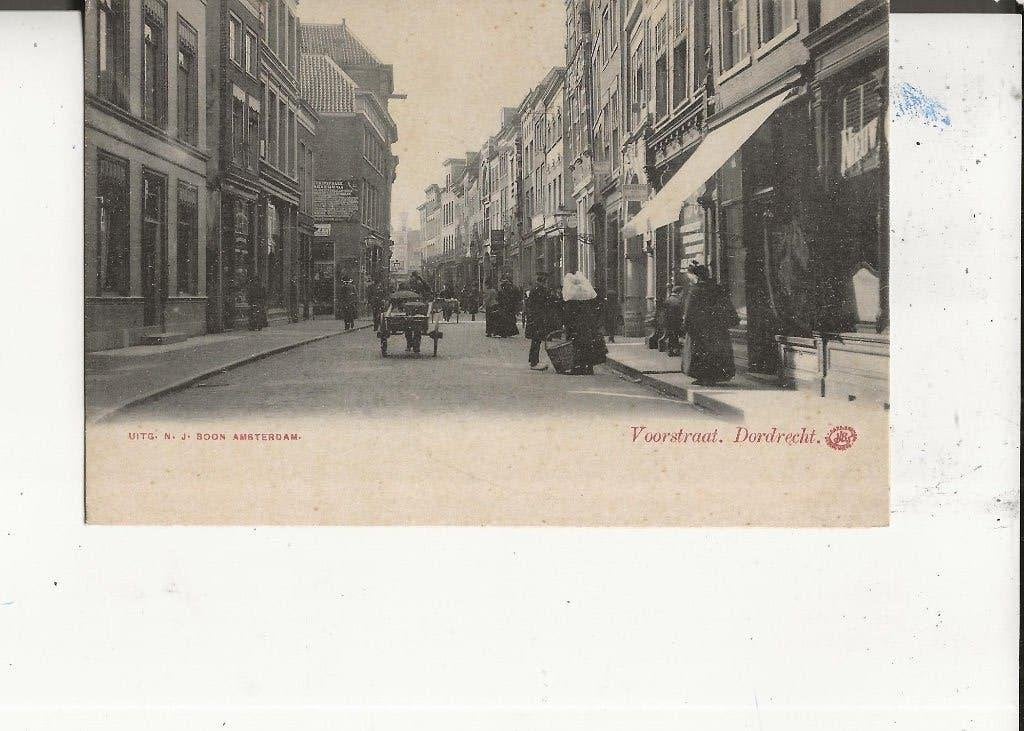 Dordrecht Voorstraat met handkar 1900 NJ Boon, Ophalen of Verzenden, Voor 1920, Ongelopen, Zuid-Holland