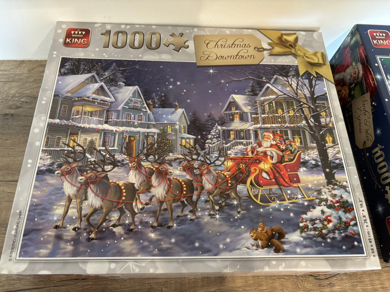 King kerst puzzel 1000 stukjes, Hobby en Vrije tijd, Denksport en Puzzels, Ophalen, 500 t/m 1500 stukjes, Zo goed als nieuw, Legpuzzel
