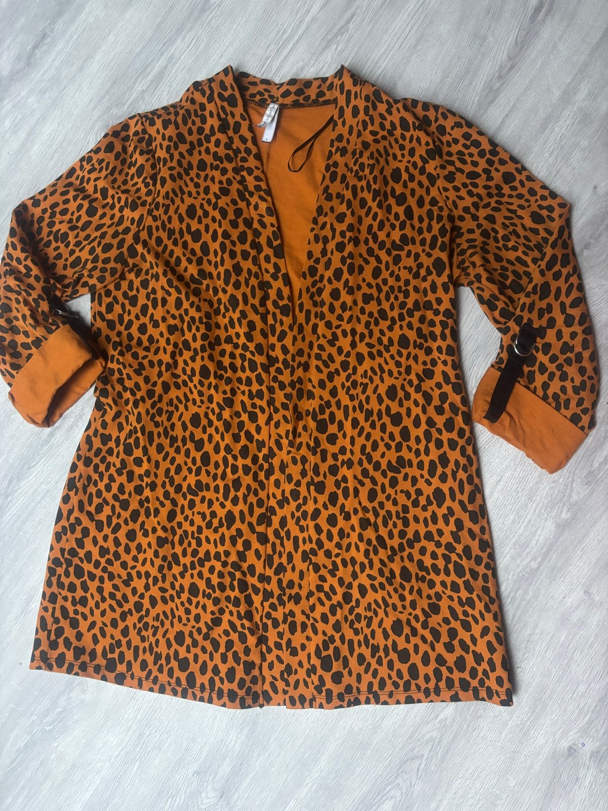 Miss E Collection Oranje Luipaardprint Jasje Maat L, Ophalen of Verzenden, Zo goed als nieuw, Maat 42/44 (L), Oranje