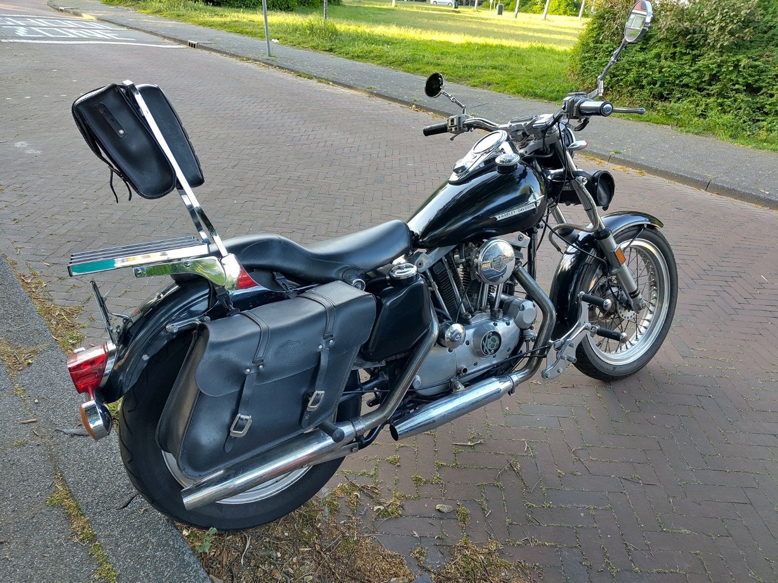 Originele dikke lederen HD tassen incl montagerek, Motoren, Onderdelen | Harley-Davidson, Ophalen of Verzenden, Nieuw