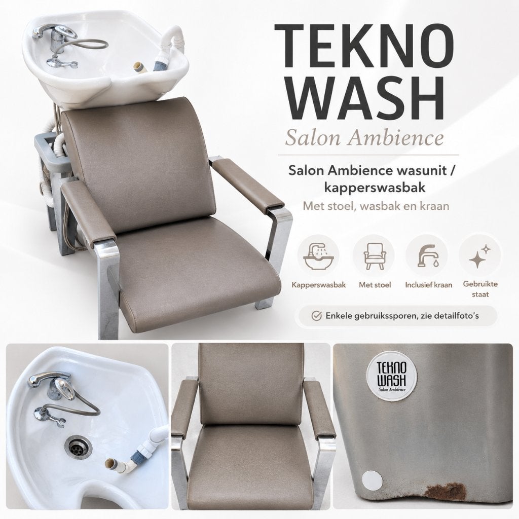 Tekno Wash Salon Ambience wasunit / kapperswasbak met stoel, Gebruikt, Overige kleuren, Ophalen of Verzenden, Eén
