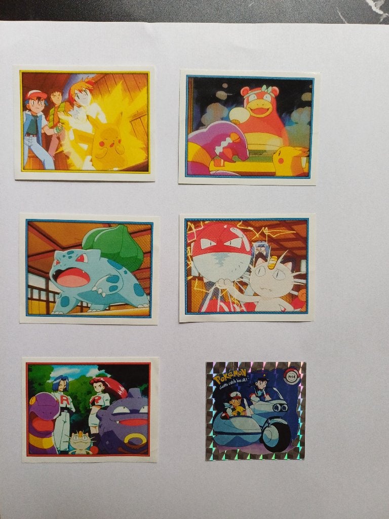 Pokémon - set 6 Stickers Merlin 2000 & Artbox Holo- Vintage, Verzenden, Zo goed als nieuw, Meerdere kaarten