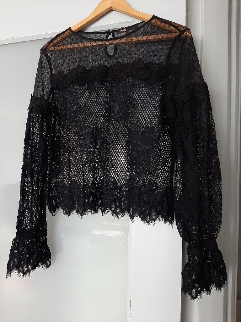 Maje - blouse - maat 3 (S/M), Ophalen, Zwart, Maje, Maat 36 (S)