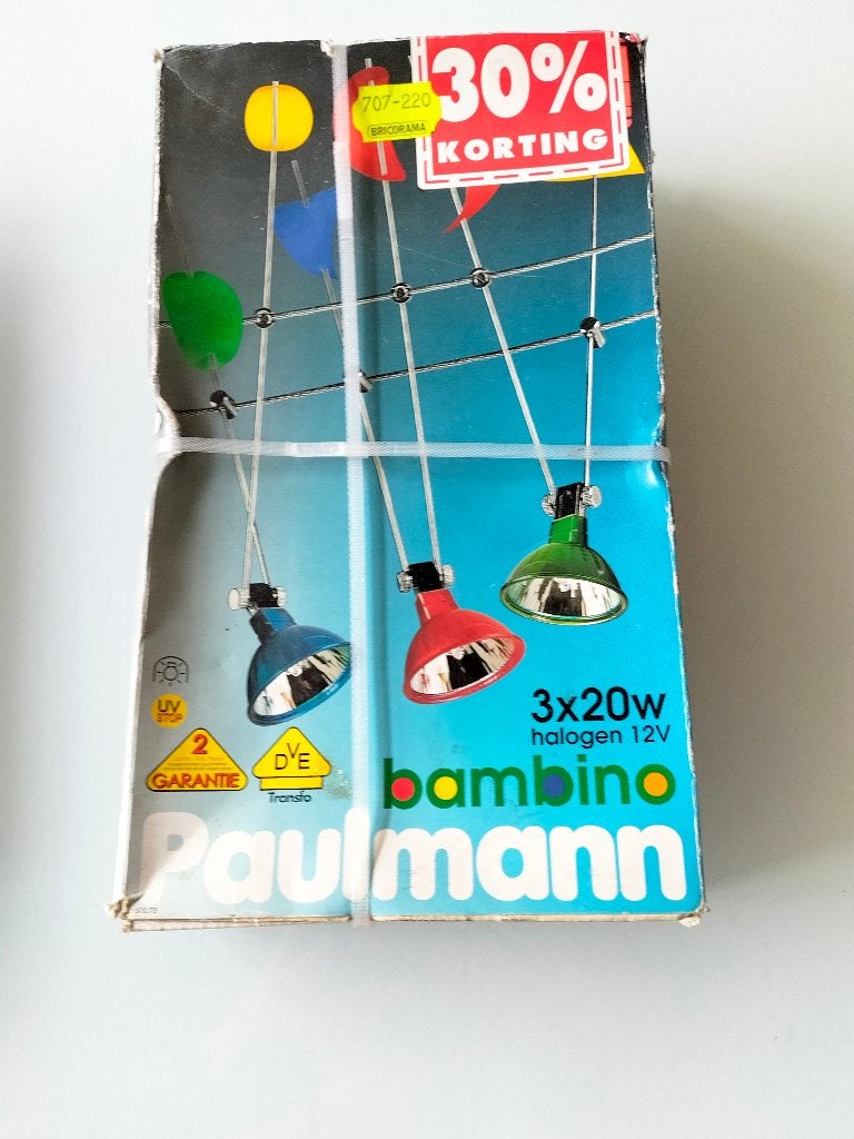 Jaren 80 Paulmann Bambino Halogeen Draadspanverlichting, Huis en Inrichting, Lampen | Hanglampen, Vintage, Nieuw, Overige fittingen
