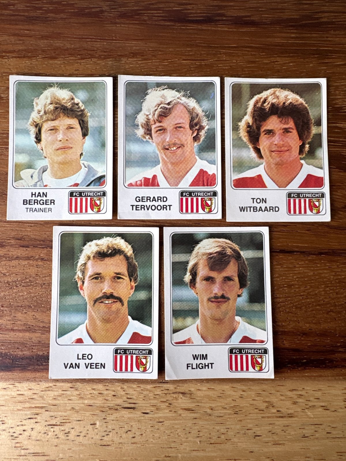 Panini Voetbal 1979 FC Utrecht Plaatjes - 5 stuks, Ophalen of Verzenden, Gebruikt, Stickers en Plaatjes