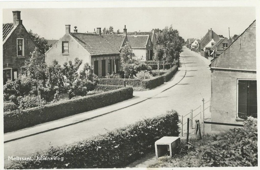 Ansichtkaart MELISSANT   Julianaweg, Verzamelen, Verzenden, 1940 tot 1960, Gelopen, Zuid-Holland