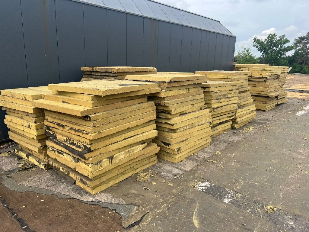 Partij harde persing glaswol platen 120cmx100cm dikte 10cm., Ophalen, 4 tot 8 cm, Gebruikt, Vloerisolatie
