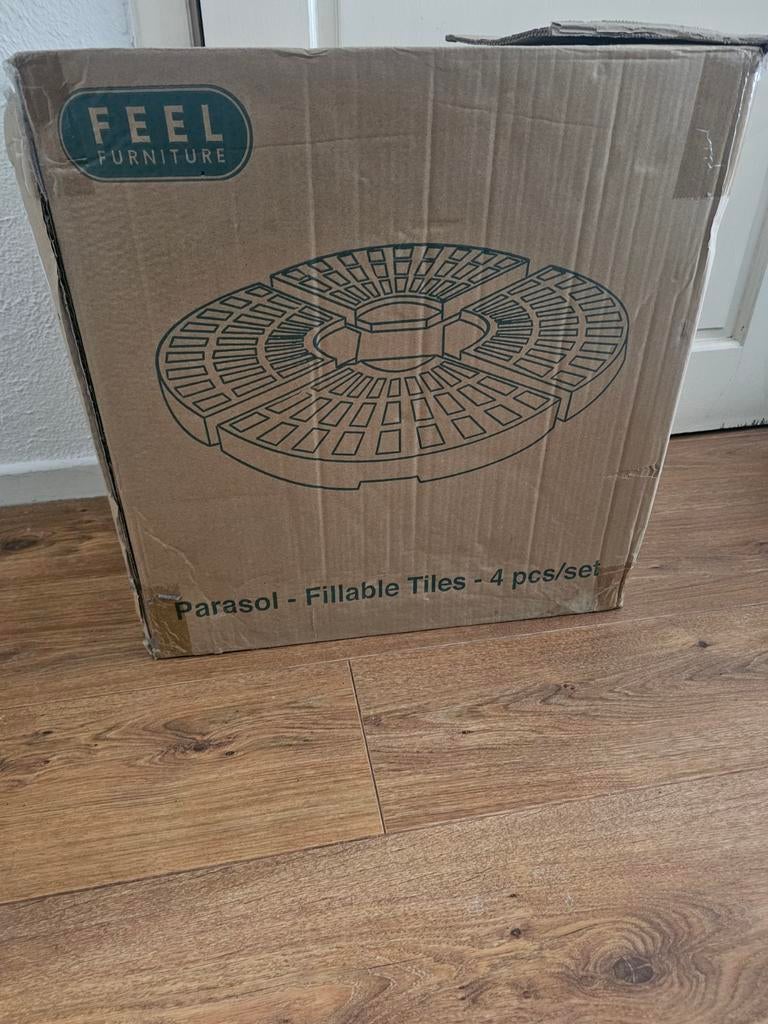 Parasol Vulbare Tegels – Set van 4 (Nieuw in doos), Tuin en Terras, Parasols, Ophalen, Nieuw