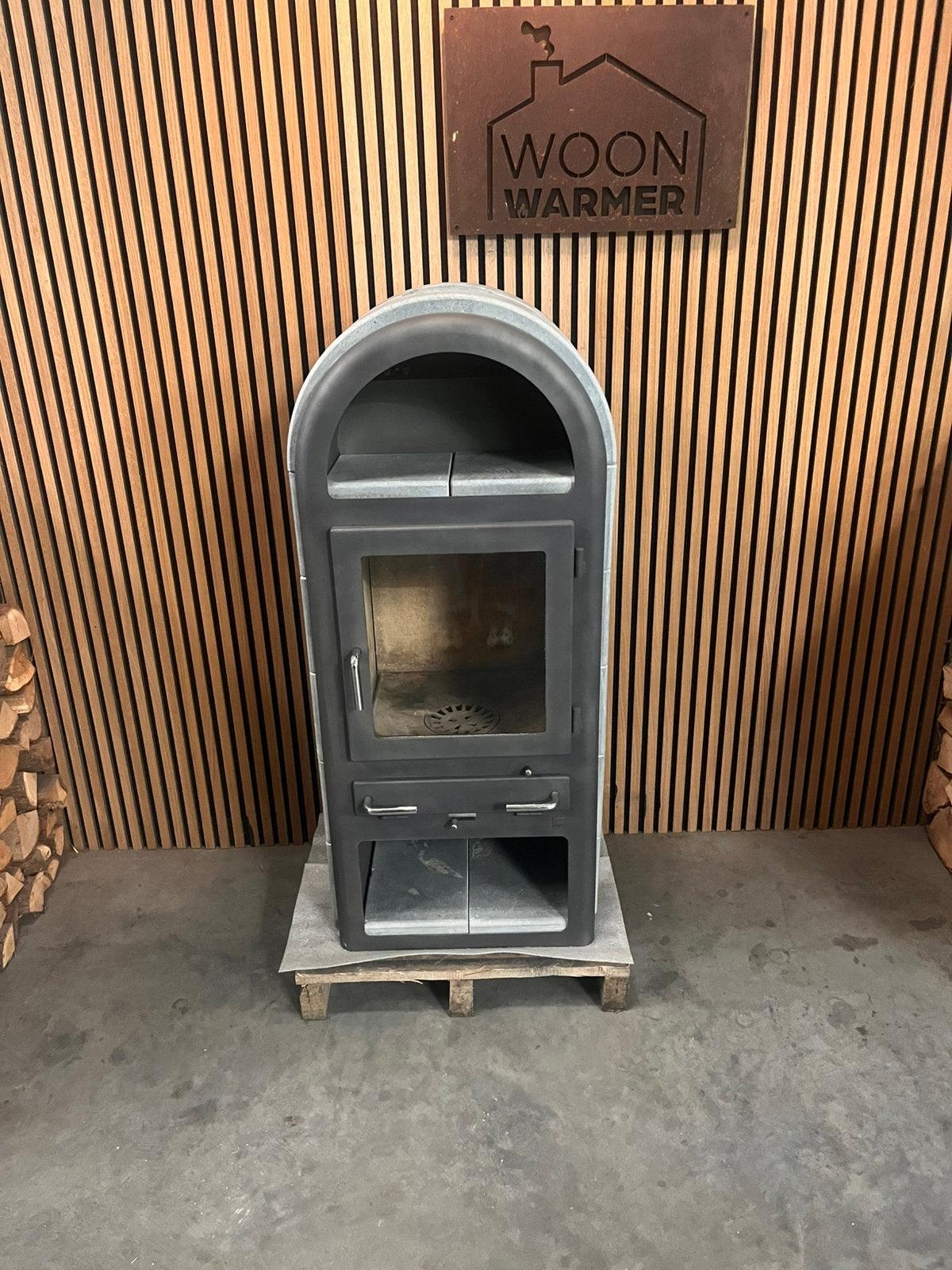 26077 Speksteenkachel Jydepejsen 8kw, Ophalen, Info@woonwarmer.nl, Gebruikt, Houtkachel