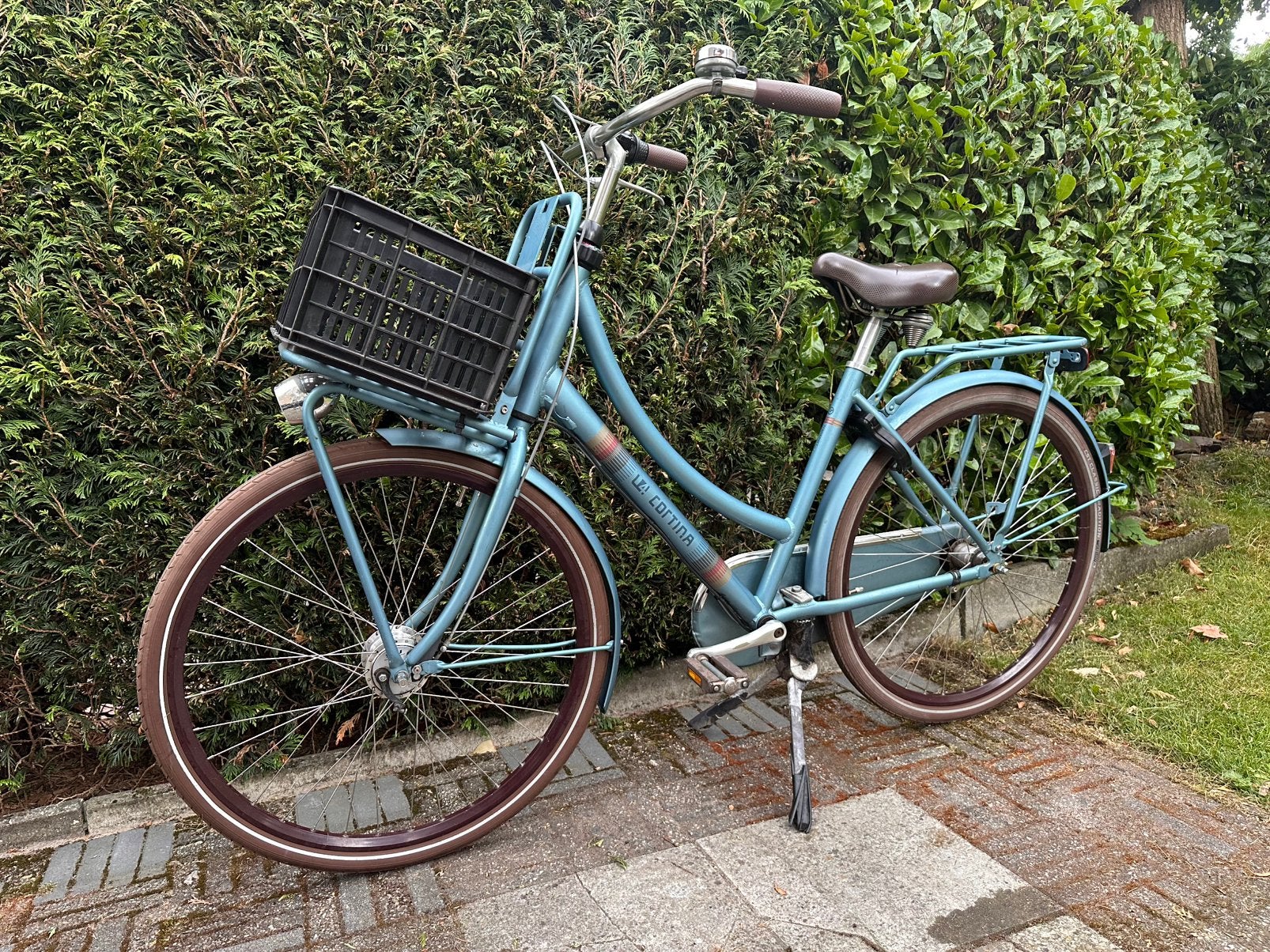 Cortina U4 transportfiets blauw - frame 50cm, Terugtraprem, Gebruikt, Versnellingen, 50 tot 53 cm