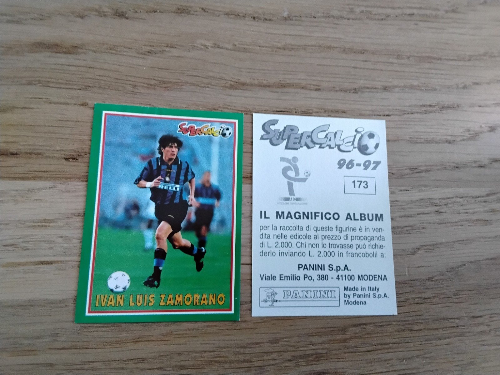 Panini Supercalcio 96-97 Ivan Luis Zamorano Sticker 173, Ophalen of Verzenden, Zo goed als nieuw, Buitenlandse clubs, Poster, Plaatje of Sticker