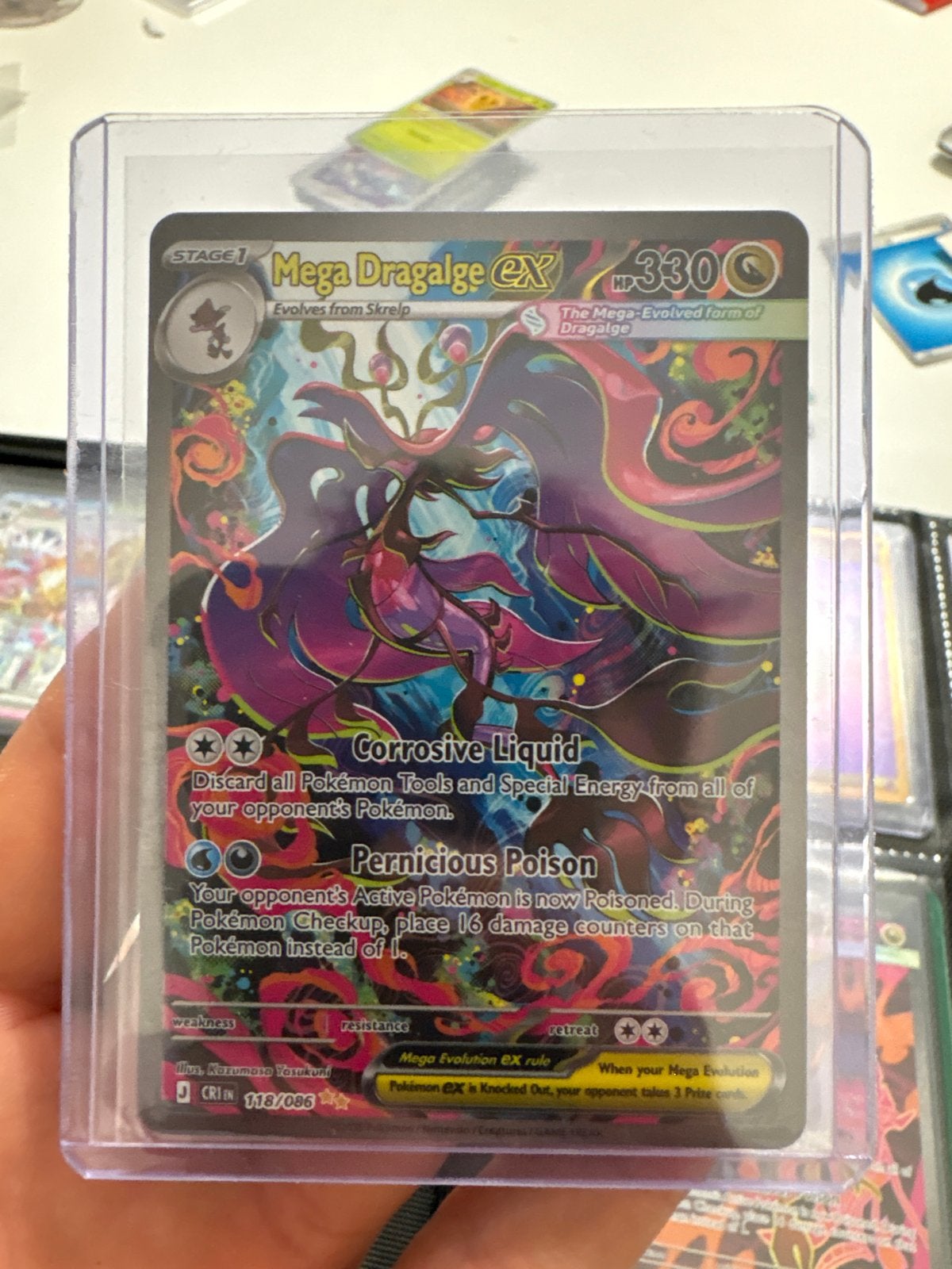 Mega Dragalge EX Pokémon Kaart -gem mt, Ophalen of Verzenden, Zo goed als nieuw, Losse kaart