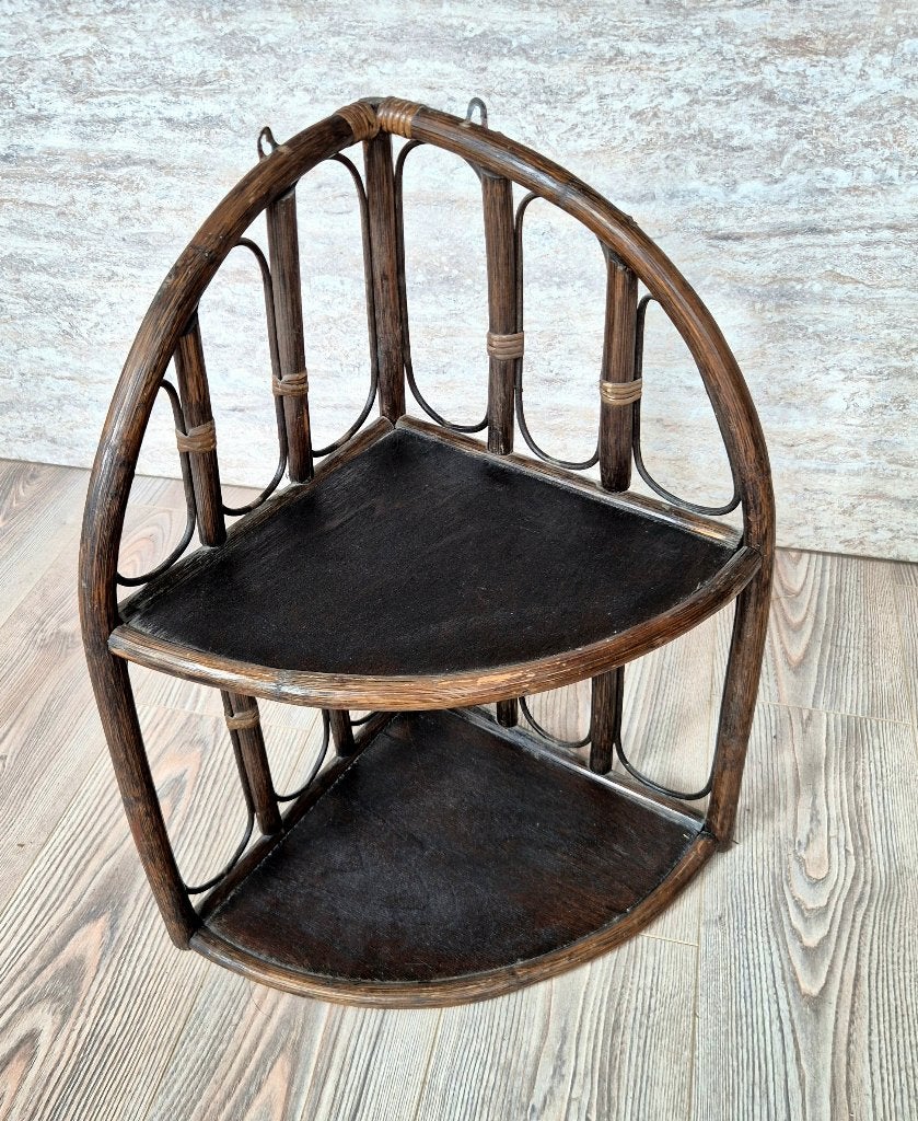 Vintage mid-century rotan hoekrek, Antiek en Kunst, Ophalen