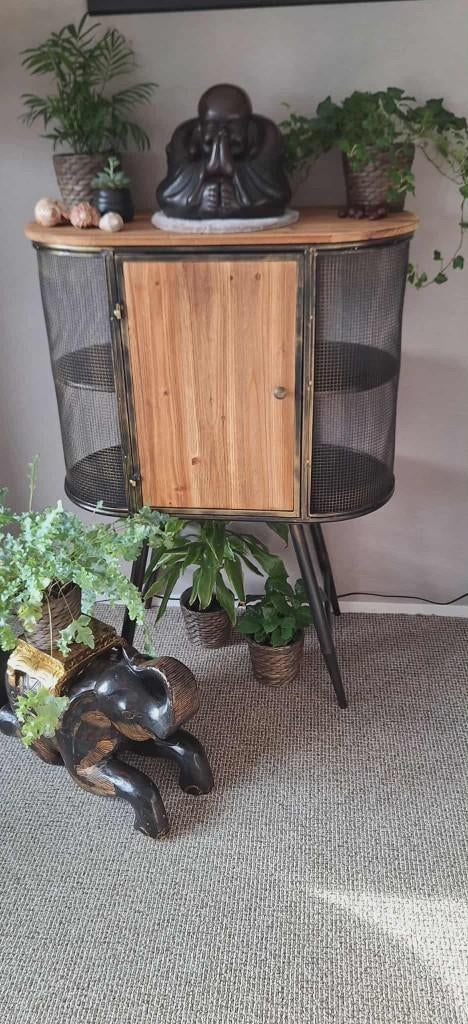 Nieuwe stoere kast van metaal & hout in een vintage look., Met deur(en), Nieuw, 50 tot 100 cm, .