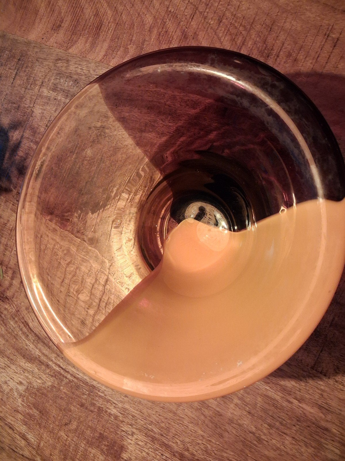 Decoratieve glazen schaal - Bruin/Oranje, Ophalen