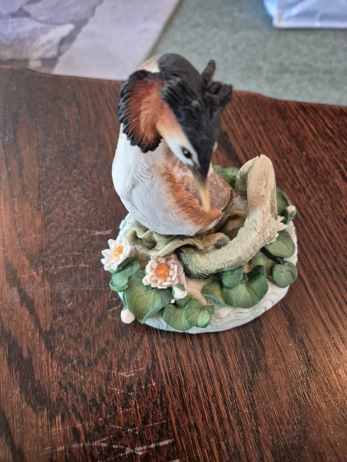 Teviotdale Handgemaakt Beeldje Vogel op Waterlelie, Ophalen of Verzenden, Zo goed als nieuw, Dier