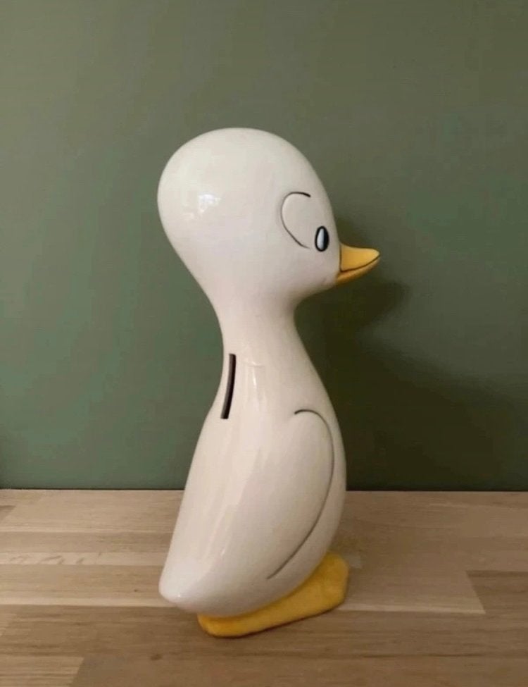 Vintage Eend Spaarpot Keramiek - Jaren '70 Design, Verzamelen, Ophalen of Verzenden, Gebruikt, Steen, Aardewerk of Keramiek, Dier