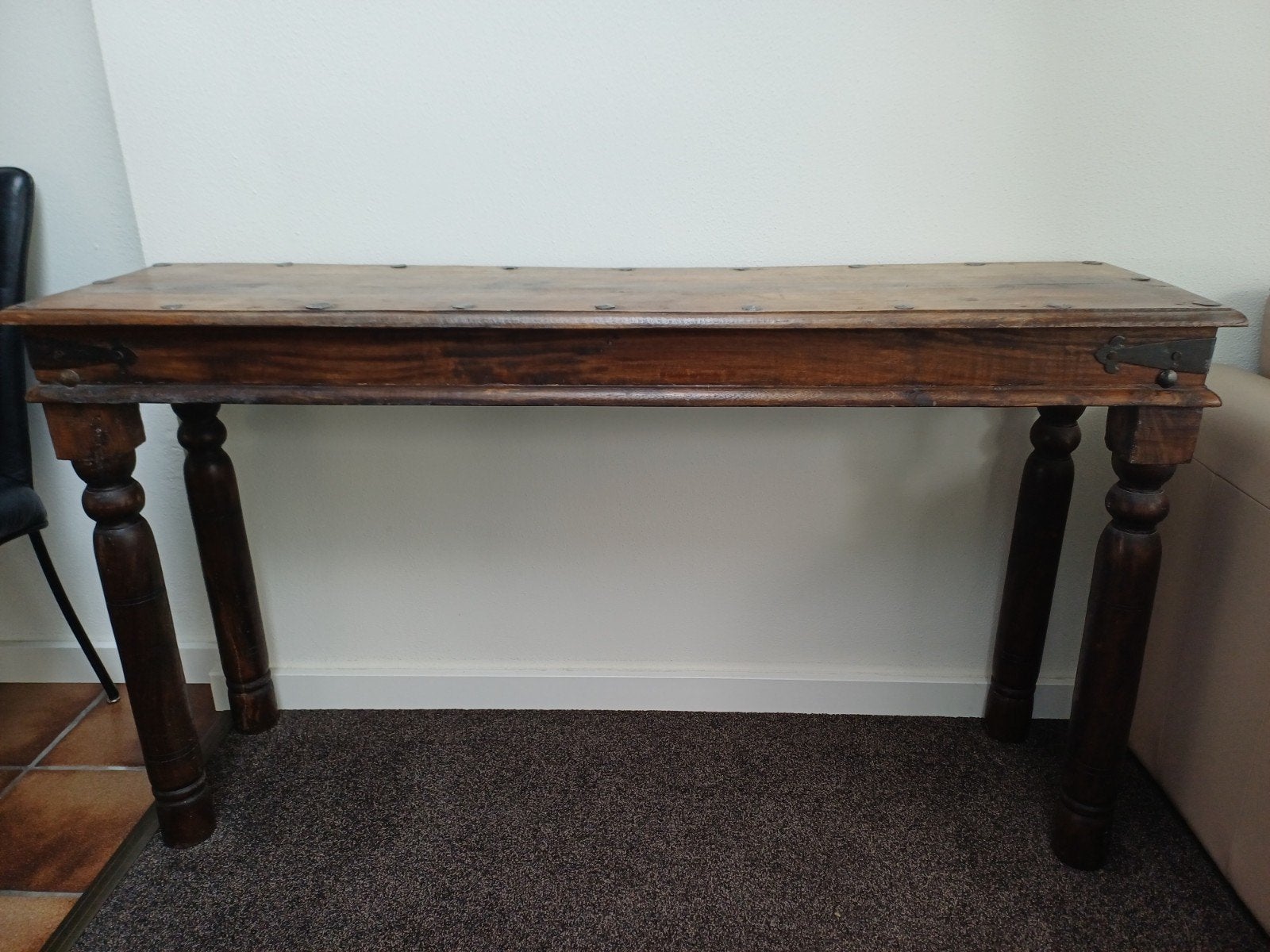 Sidetable hout, Ophalen, 25 tot 50 cm, Rechthoekig, 100 tot 150 cm
