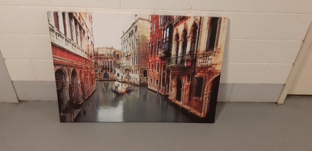 Canvas schilderij Venetië De Gondelier, Ophalen, Gebruikt, Schilderij, 100 tot 125 cm