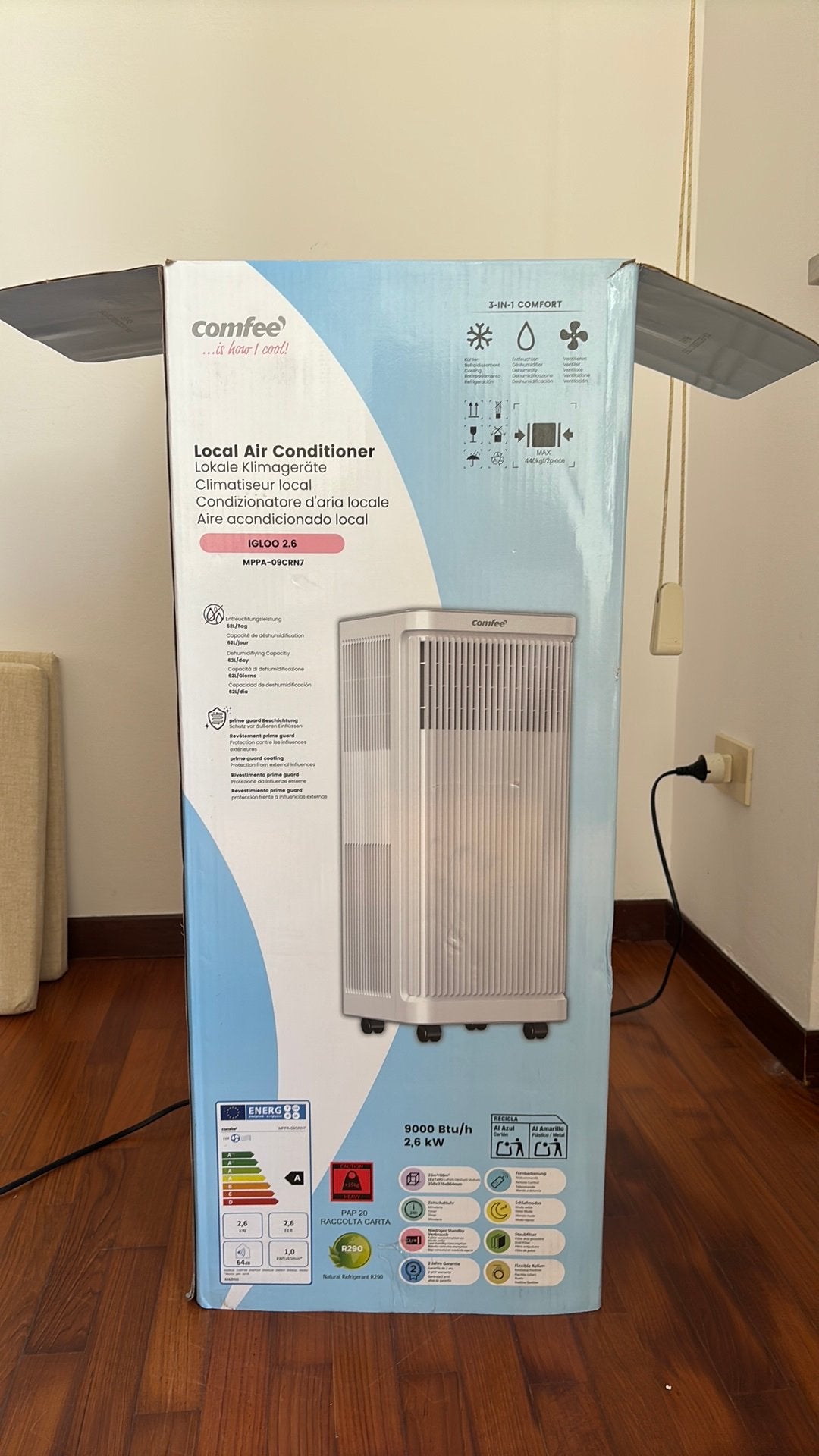 Comfee airco, Witgoed en Apparatuur, Airco's, Ophalen, Minder dan 60 m³, Timer, 3 snelheden of meer