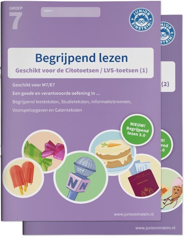 Begrijpendlezen junior einstein oefenboeken deel 1/2 groep 7, Ophalen of Verzenden, Beta, Nieuw