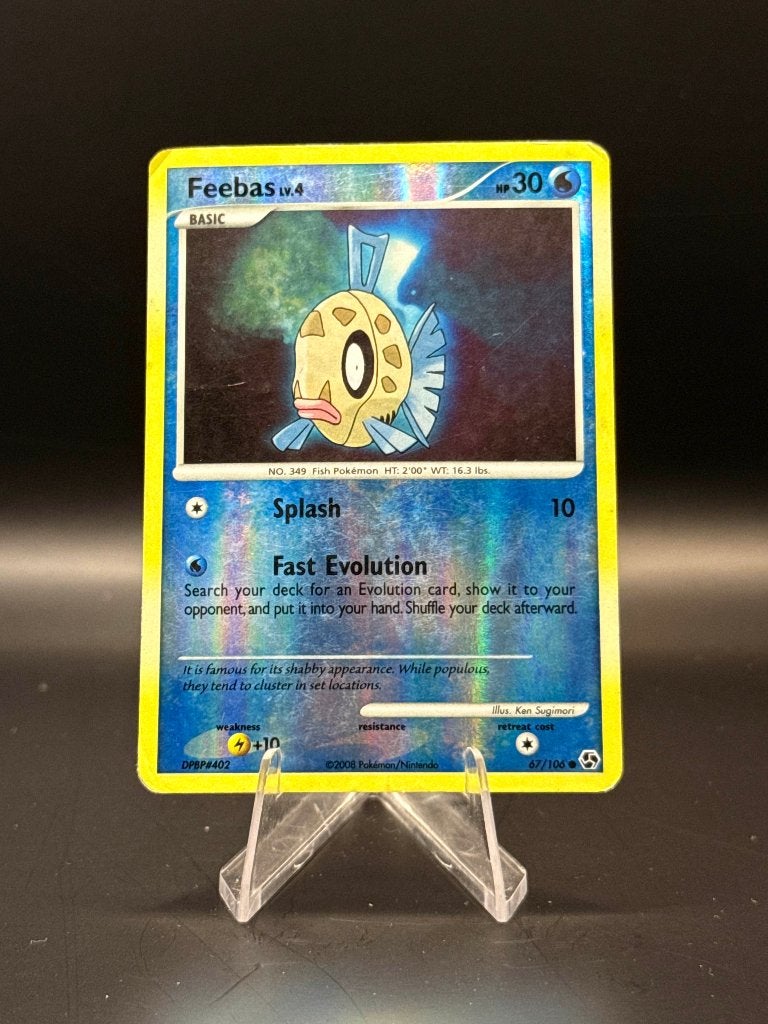 Feebas lv4 reverse	67/106	Engels	GD | Pokemon, Ophalen of Verzenden, Gebruikt, Losse kaart, Foil