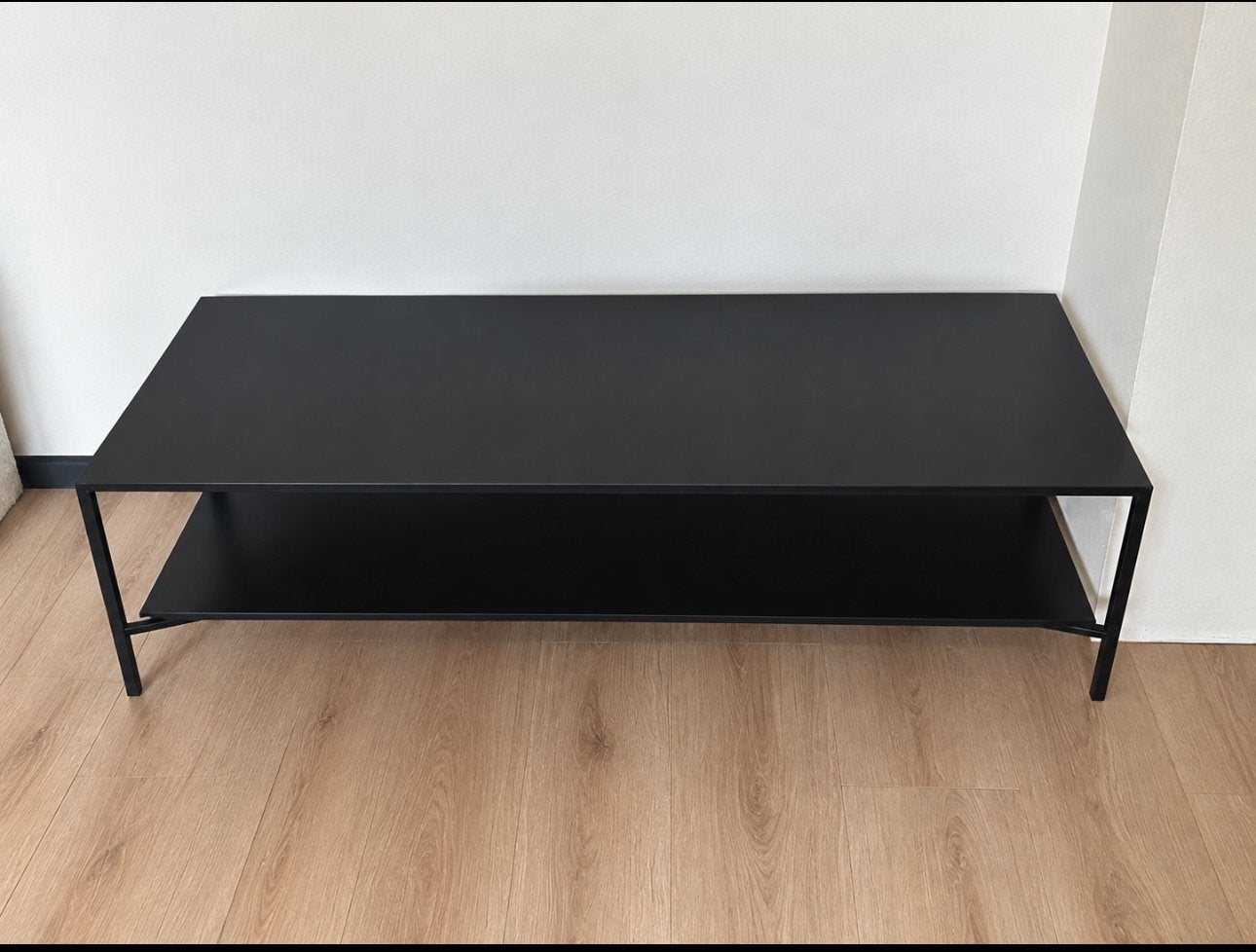 Zwarte salontafel met extra opbergruimte, Ophalen, 100 tot 150 cm, Nieuw, 50 tot 100 cm