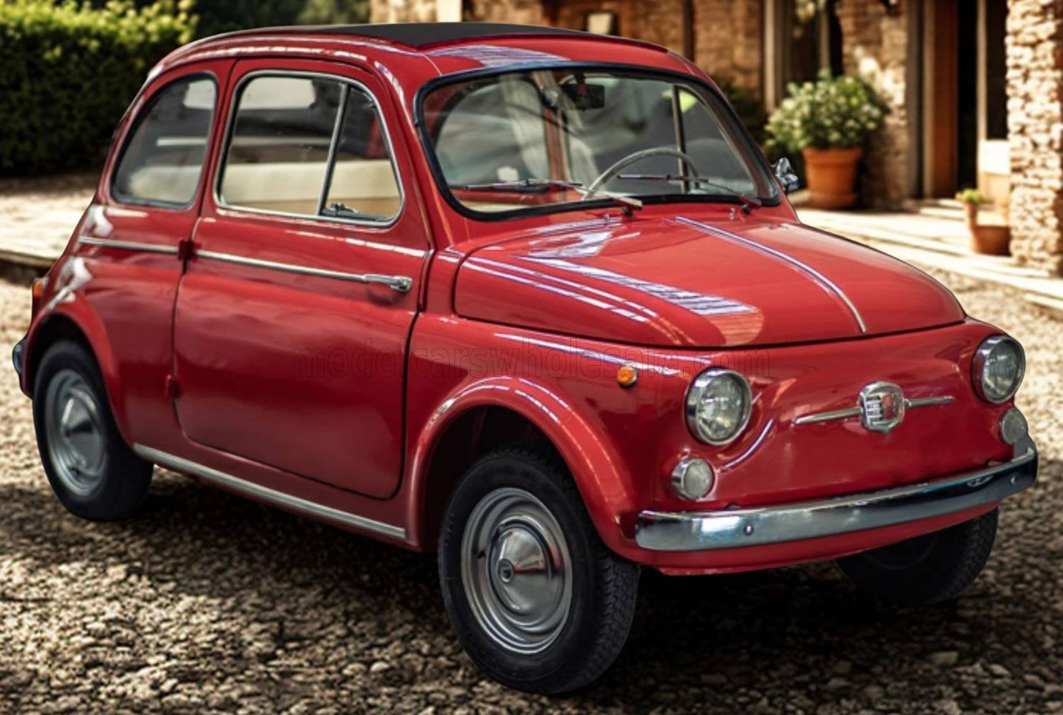 BBR 1:18 Fiat 500 D 1965 Rosso Red, Ophalen of Verzenden, Nieuw, Auto, Overige merken