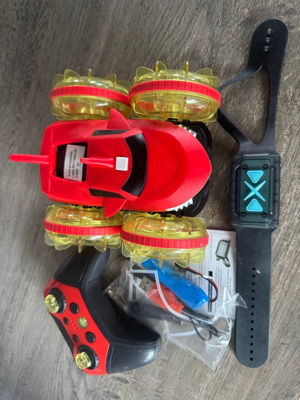 360 Power Roll Amfibische RC Auto - Rood, Elektro, Auto offroad, Nieuw, Ophalen of Verzenden