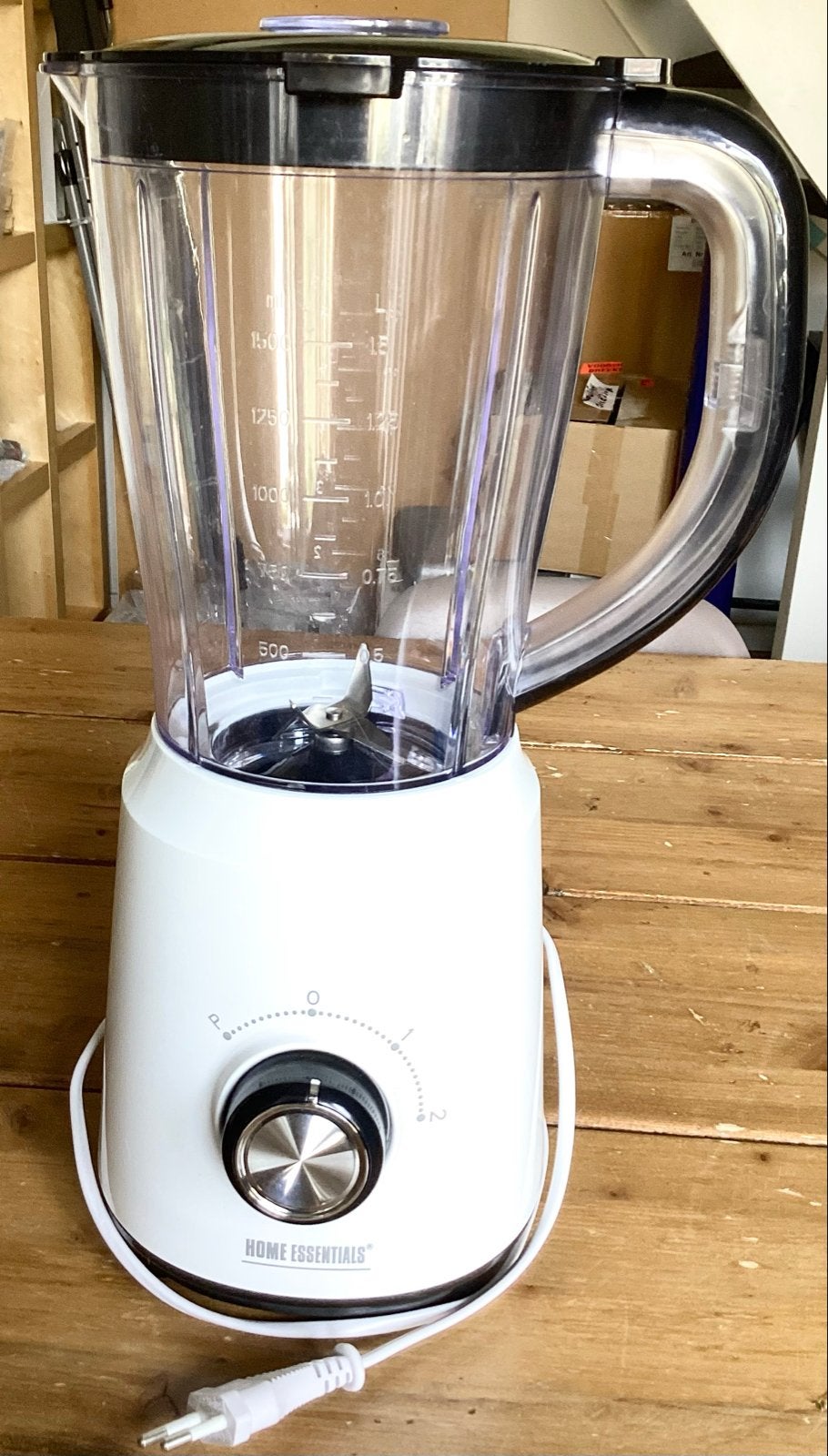 HOME ESSENTIALS BL-133166.1 BLENDER WIT 1,5L, Ophalen of Verzenden, Zo goed als nieuw, Blender