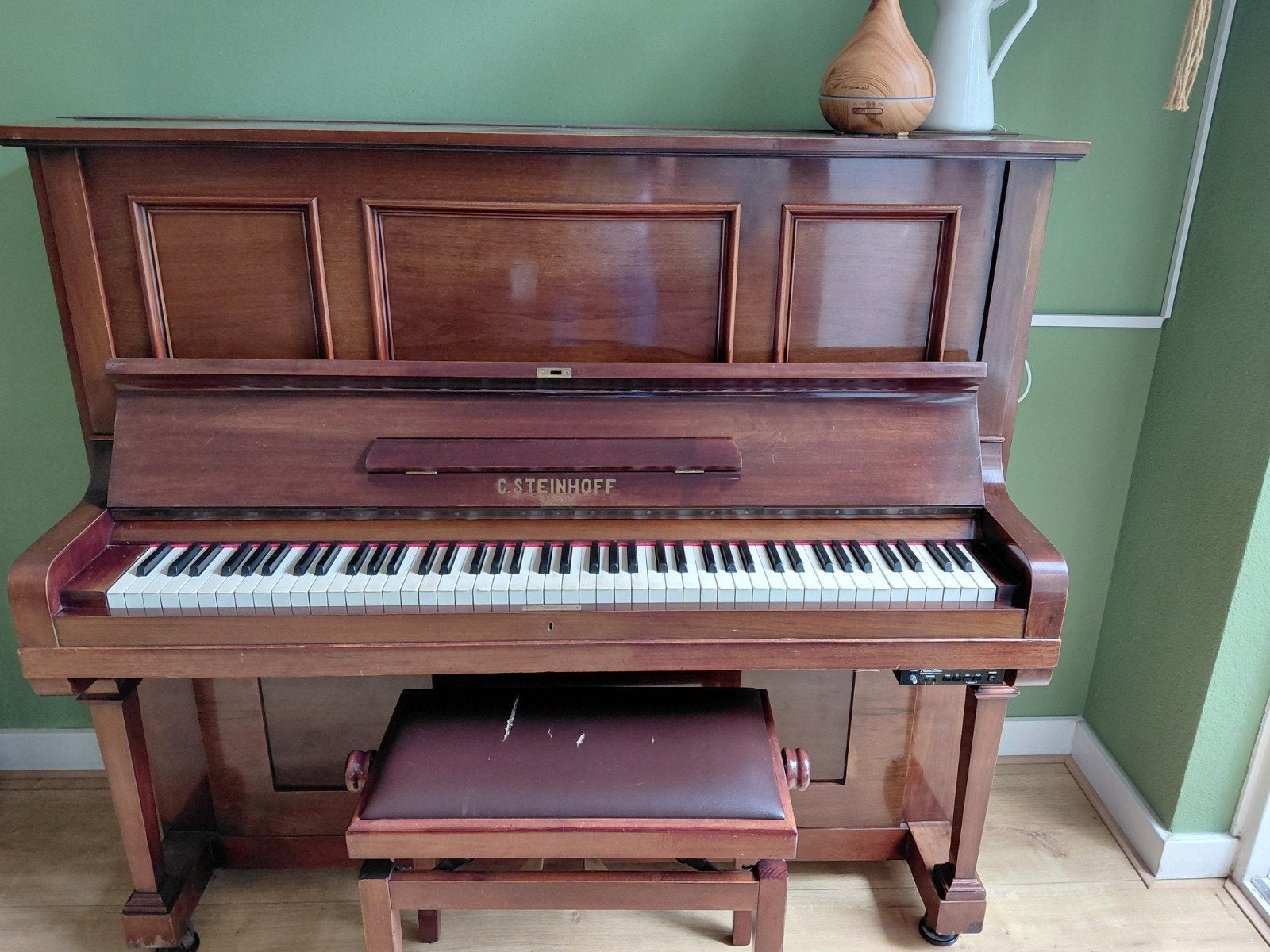 C. Steinhoff Piano met silence systeem - bruin, Ophalen, Gebruikt, Bruin, Digitaal