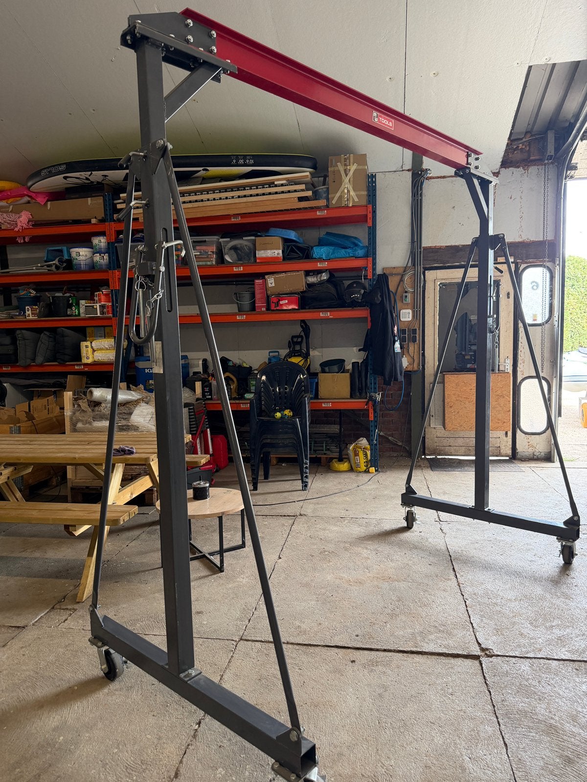 MW Tools Portaalkraan 1 Ton PTLK1 – €395,00, Ophalen, Zo goed als nieuw, Handmatig
