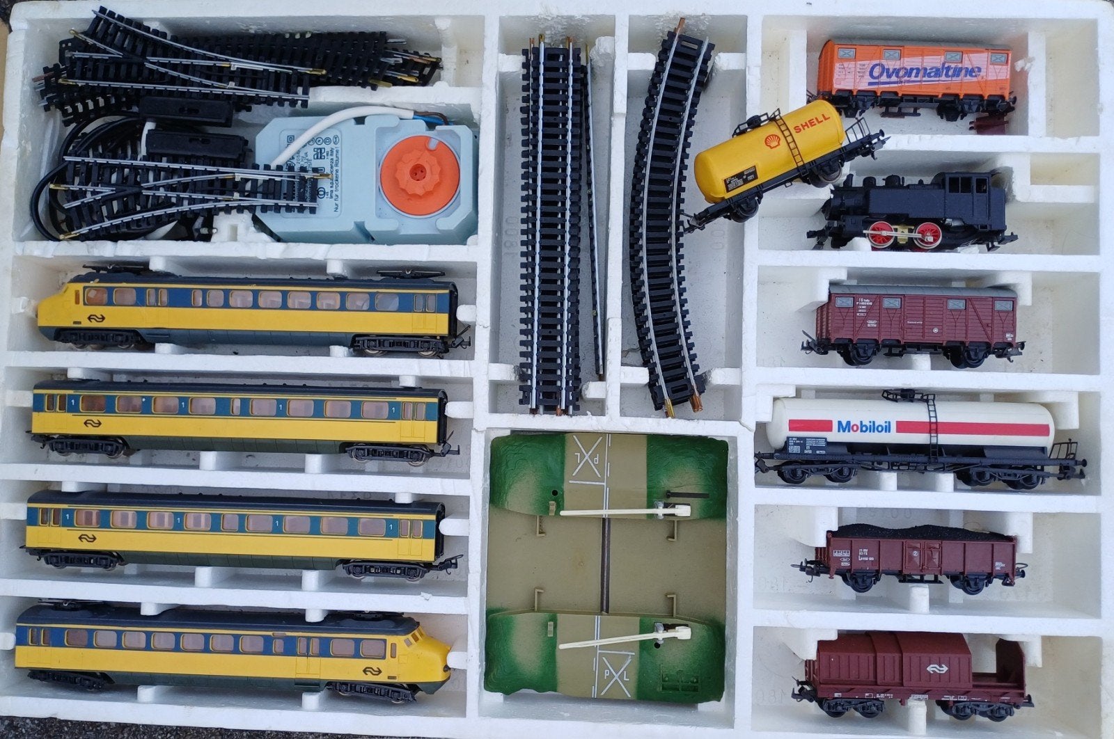 Grote Lima modelspoorbaan set met NS-trein en diverse wagons, Gelijkstroom, Ophalen of Verzenden, NS, Lima