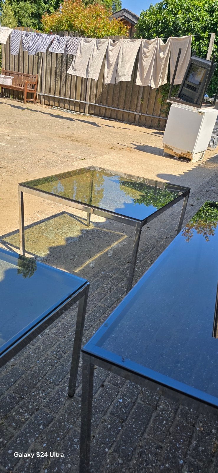 Prachtige set rookglas & chroom, Huis en Inrichting, Tafels | Salontafels, Ophalen of Verzenden, Rechthoekig, 50 tot 100 cm, 50 tot 100 cm