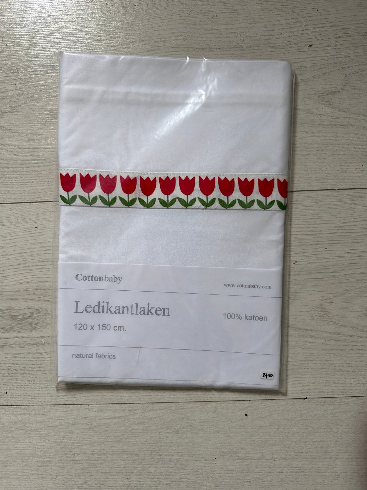 Cottonbaby Ledikantlaken 120x150 cm - 100% Katoen, Jongetje of Meisje, Nieuw, Ophalen of Verzenden, Wit