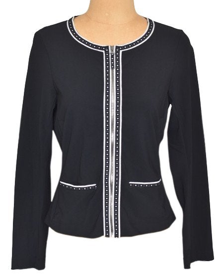 Nieuw Indies jasje, vestje, cardigan met rits, zwart, Mt. M, Maat 38/40 (M), Verzenden, Zwart, Nieuw