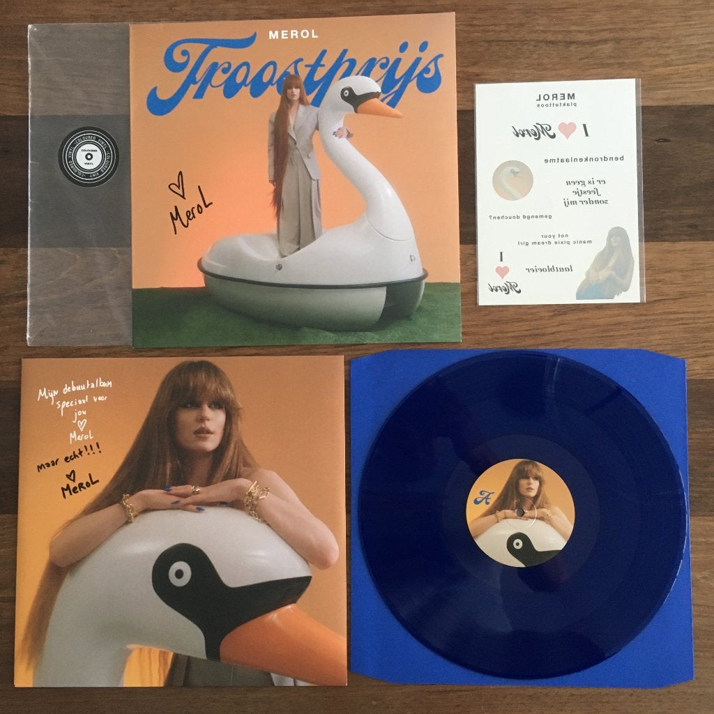 Vinyl LP MEROL Troostprijs GESIGNEERD BLAUW Vinyl NIEUW, Cd's en Dvd's, Vinyl | Nederlandstalig, LP, Limited edition, Ophalen of Verzenden