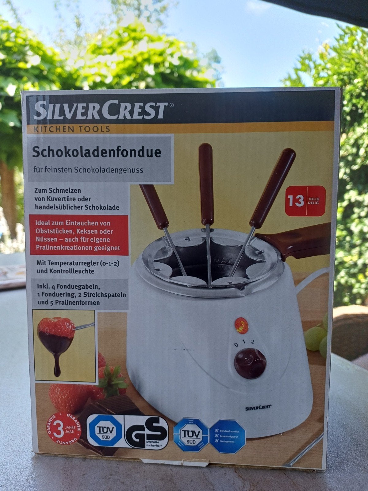Silvercrest chocoladefondue met accessoires, Ophalen of Verzenden, Zo goed als nieuw
