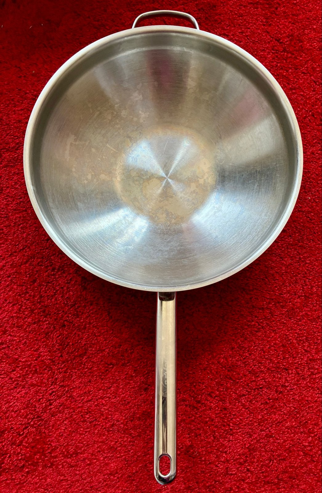 Demeyere RVS Wok-/Hapjespan Ø34 cm | Topkwaliteit, Huis en Inrichting, Keuken | Potten en Pannen, Ophalen, Demeyere, Zo goed als nieuw
